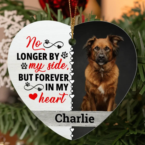Custom Photo Upload - Memorial Personalized Custom Ornament - Wooden Heart Shaped - Christmas Gift, Sympathy Gift For Pet Parents, Pet Lovers