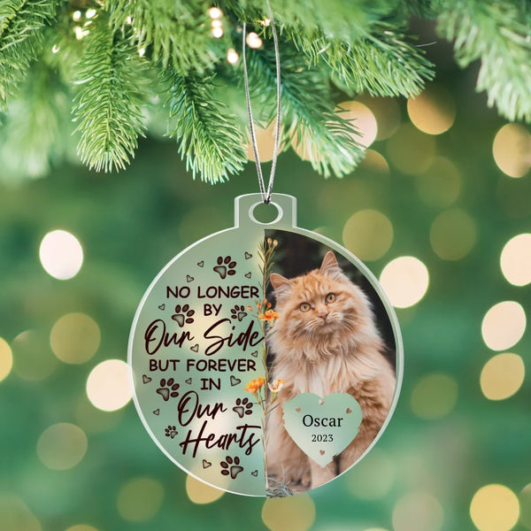 Forever in Our Hearts Personalized Cat Loss Round Acrylic Ornament