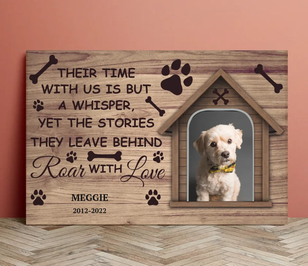 Their Time with Us Is but a Whisper Image Upload - Upload Image, Personalized Horizontal Dog Memorial Canvas