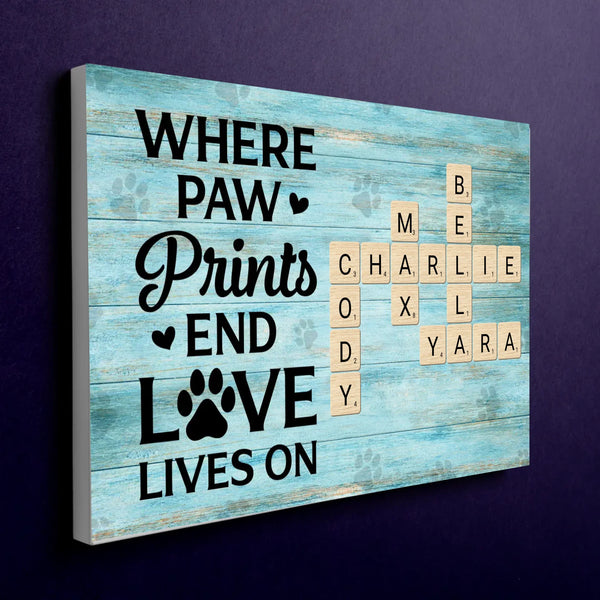 Personalized Scrabble Pet Memorial Canvas - Custom Dog Name Wall Art