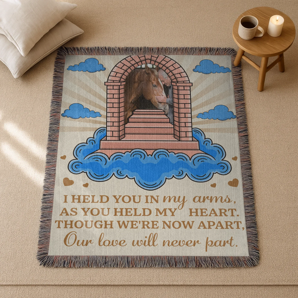Personalized Horse Memorial Blanket - Stairway to Heaven Woven Throw