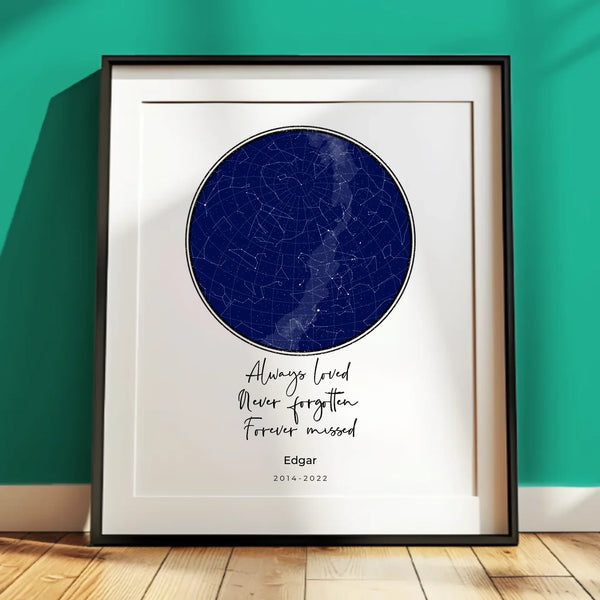 Personalized Star Map Pet Memorial Picture Frame - 11